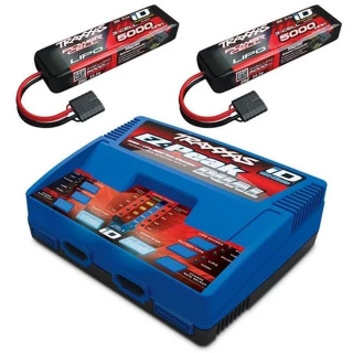 Traxxas EZ-Peak DUAL LiPo Charger & 2x 5000mAh 3S Batts