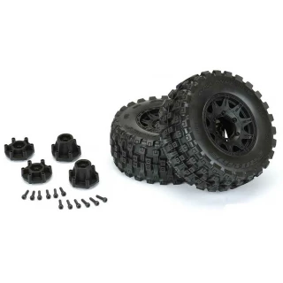 Pro-Line Badlands MX28 HP 2.8" Belted Tires on Raid 6x30 Adjustable Wheels 12mm Hex