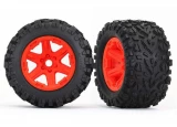 Traxxas Talon EXT Tires Mounted on Orange Wheels w/17mm Splined Hex