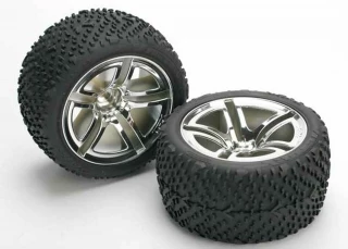 Traxxas Assembled/Glued Rear Tires & Wheels: Jato 2.5 & 3.3