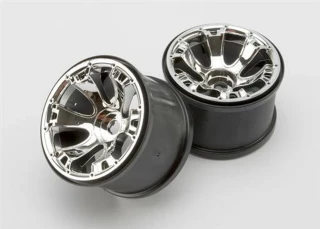 Traxxas Geode 3.8" Chrome Wheels w/17mm Splined Hex for use w/Sidewall Protectors