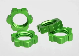 Traxxas 17mm Splined Green Aluminum Wheel Nuts (4)