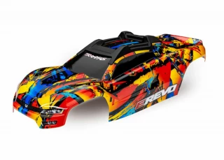 Traxxas E-Revo Solar Flare Body w/Decals Assembled w/Front & Rear Body Mounts & Support