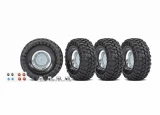 Traxxas TRX-4 Canyon Trail Tires on 1.9" Chrome Wheels w/Center Caps FULL SET OF 4 (requires #8255A extended stub axle)