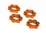 Traxxas Orange Aluminum 17mm Splined Serrated Wheel Nuts (4)