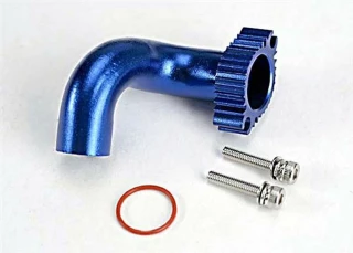 Traxxas Blue Aluminum Header for Rear Exhaust TRX 2.5 & 3.3 Engines