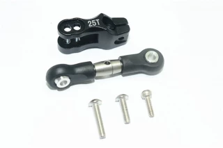 GPM Black Aluminum 25T Servo Horn w/Stainless Steel Adjustable Linkage for UDR