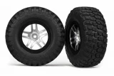 Traxxas BFGoodrich Mud-Terrain Tires on SCT Split Spoke Satin Chrome Black Beadlock Wheels for 4WD F/R, 2WD Rear