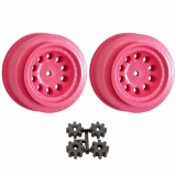 RPM Pink Revolver Short Course Wheels for Traxxas Slash (2wd Rear/4x4 Front/Rear)