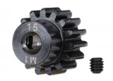 Traxxas 15-Tooth 1.0M Machined Steel Pinion Gear 5mm Bore w/Set Screw