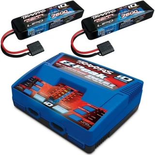 Traxxas EZ-Peak DUAL LiPo Charger & 2x 7600mAh 7.4V Batts E-REVO BRUSHLESS COMBO