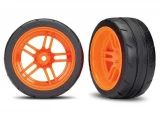 Traxxas 4-Tec 2.0 Extra Wide Rear Response Tires on Split-Spoke Orange Wheels (2)