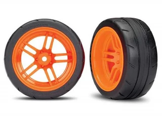 Traxxas 4-Tec 2.0 Extra Wide Rear Response Tires on Split-Spoke Orange Wheels (2)