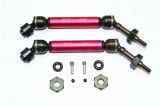 GPM Red Steel & Aluminum Rear CVD Driveshaft Set w/Hex for 4x4 Slash Rustler Stampede Rally & 2WD Slash