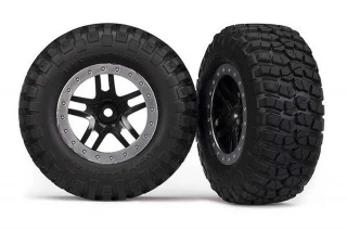 Traxxas BFGoodrich Mud-Terrain T/A KM2 Tires on Black Wheels w/Satin Chrome Beadlock (2) (4WD Fr/Rr, 2WD Rear)