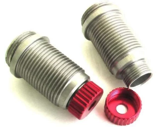 Hot Racing Aluminum Hard Anodized Red GTR Shock Bodies for 1/16 E-Revo, Slash, Summit, Rally