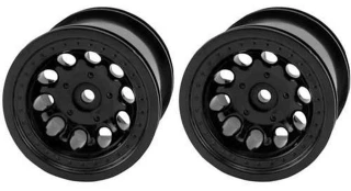 RPM Black Rear Revolver 2.2" Wheels for Electric Rustler, Stampede