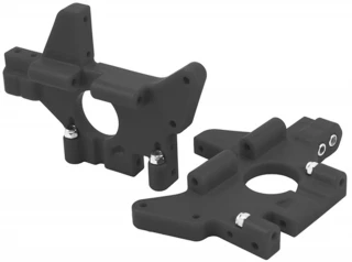 RPM Black Rear Bulkhead Set: T-Maxx 2.5, 3.3, E-Maxx