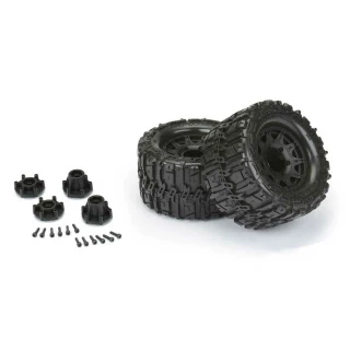 Pro-Line Trencher HP 2.8 Belted Tires on Raid Black 6x30 Adj Offset 12mm Hex Wheels