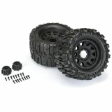 Pro-Line Trencher HP 3.8 Belted Tires on Raid Black 8x32 Adjustable Offset Wheels for 17mm Hex