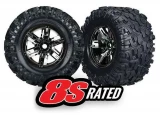 Traxxas X-Maxx Tires Pre-Mounted on Black Chrome Wheels