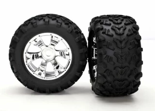 Traxxas Maxx 6.3" Tires & Geode Chrome Wheels w/17mm Splined Hex