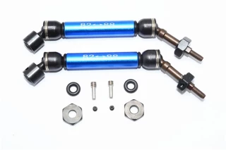 GPM Blue Steel & Aluminum Rear CVD Driveshaft Set w/Hex for 4x4 Slash Rustler Stampede Rally & 2WD Slash