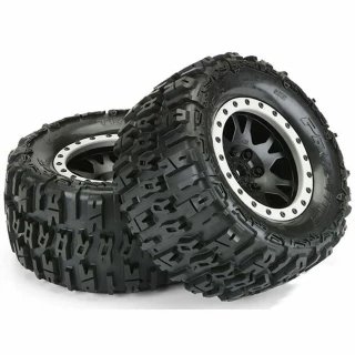 Pro-Line Trencher X-Maxx Tires on Impulse Black Beadlock Wheels