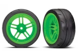 Traxxas 4-Tec 2.0 Extra Wide Rear Response Tires on Split-Spoke Green Wheels (2)