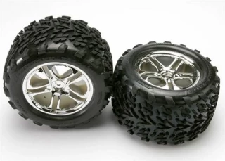 Traxxas Talon Tires & 3.8" Chrome Wheels for Maxx/Revo w/14mm Hex