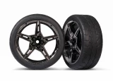 Traxxas Front 2.1' Response Tires on Split-Spoke Black Chrome Wheels: Chevrolet Stingray