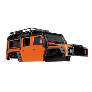 Traxxas TRX-4 Land Rover Defender Adventure Orange Body w/ExoCage, Inner Fenders, Fuel Canisters & Jack