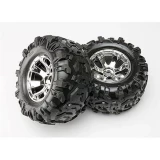 Traxxas Geode Chrome Wheels with  Canyon Tires (2) Summit