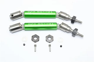 GPM Green Stainless Steel & Aluminum Front CVD Driveshaft Set w/Hex for 4x4 Slash Rustler Stampede Rally