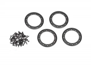 Traxxas Black Aluminum 2.2" Beadlock Rings (4) w/2x10 Capscrews (48)