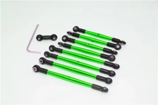 GPM Complete Green Aluminum Tie Rod & Pushrod Set for 1/16 E-Revo & Summit