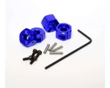 Hot Racing Blue Aluminum 12mm Clamping Wheel Hexes for Slash 2WD, Stampede 2WD, Rustler