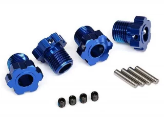 Traxxas Blue Aluminum 17mm Splined Hex Wheel Hubs w/Pins & Set Screws