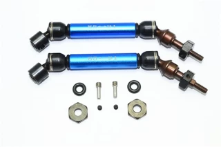 GPM Blue Steel & Aluminum Front CVD Driveshaft Set w/Hex for 4x4 Slash Rustler Stampede Rally