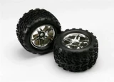 Traxxas Talon Tires & 3.8" Chrome Wheels for Maxx/Revo w/17mm Splined