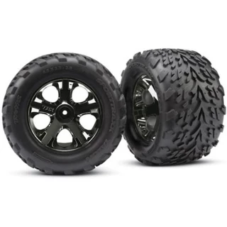 Traxxas Front All-Star Black Chrome Wheels w/Talon Tires: Stampede VXL