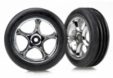 Traxxas Bandit Alias Ribbed Front Tires & Chrome Tracer 2.2" Wheels