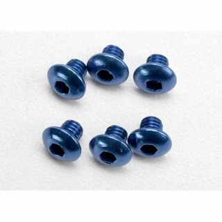 Traxxas 4x4 Blue Aluminum Button-Head Screws (6): Jato