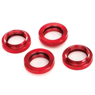 Traxxas X-Maxx GTX Shock Red Aluminum Spring Adjusters (4)