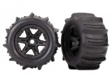 Traxxas Paddle Tires Mounted on Black 3.8 Wheels (2)