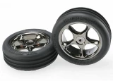 Traxxas Bandit Alias Ribbed Front Tires & Black Chrome Tracer 2.2" Wheels