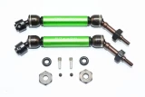 GPM Green Steel & Aluminum Rear CVD Driveshaft Set w/Hex for 4x4 Slash Rustler Stampede Rally & 2WD Slash