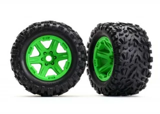 Traxxas Talon EXT Tires Mounted on Green Wheels w/17mm Splined Hex