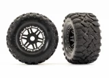 Traxxas Maxx Tires on Black 17mm Hex Wheels w/Foam Inserts (2)