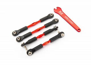 Traxxas Aluminum Turnbuckle Camber Link Set (4) (Red): Rustler, Stampede